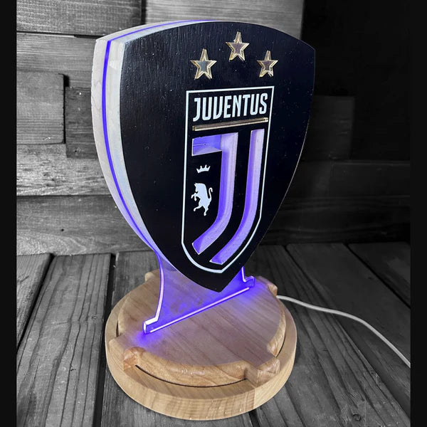 JUVENTUS HANDGEFERTIGTE HOLZLAMPE GOLD-SERIE